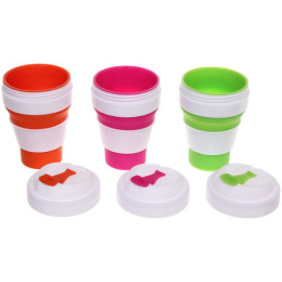 Стакан силиконовый складной 350мл с крышкой "Пикник"