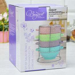 Набор бульонниц 4 предмета на подставке 4055-4MS