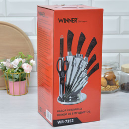 Набор ножей 8 предметов нержавеющая сталь на акриловой подставке WR-7352