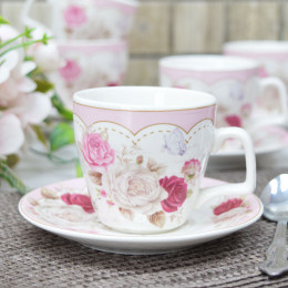 Кофейный набор 12 предметов 100мл "Роуз" форма квадратная