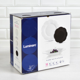 FLORE OPAL&BLACK Столовый набор 18предметов