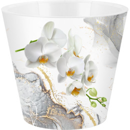 Горшок для цветов InGreen London Orchid Deco белая орхидея D160 мм 1,6л с дренажной вставкой IG619610519