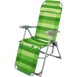 Кресло-шезлонг складное 3 с подножкой К3/З зелёный Ника