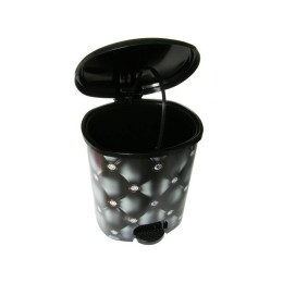 Ведро 12л с педалью "Кожа" черное