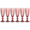 Набор бокалов для шампанского 6шт 150мл Ромбо, серия Muza color розовый