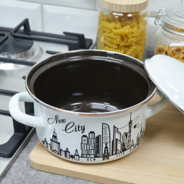 Кастрюля 1,5л цилиндрическая с рисунком