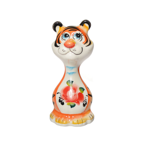 Фигурка Тигр цветной гжель 11,5см 2974