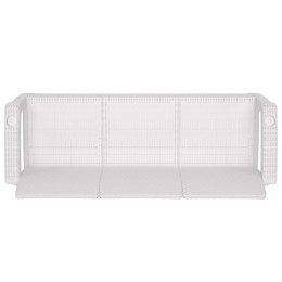 Диван "Ротанг-плюс" 3-х местный без подушки белый