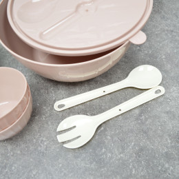 Набор салатников 5шт 4*0,6л, 1*5л с приборами Sugar&Spice Vanilla латте