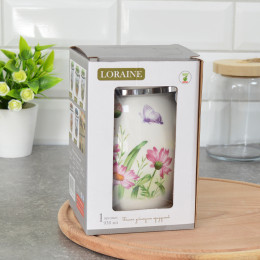 Банка для сыпучих 930мл "Цветы" LR 26242