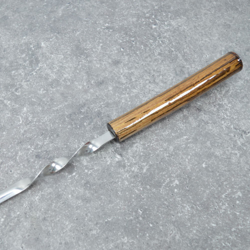 Шампур "ЭКО" угловой нержавеющая сталь с деревянной лакированной ручкой