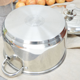 Кастрюля 6,5л нержавеющая сталь BK-1424 нержавеющая сталь крышка