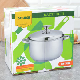 Кастрюля 6,5л нержавеющая сталь BK-1424 нержавеющая сталь крышка