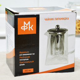 Чайник заварочный 0,65л стеклянный "Пирамидка"