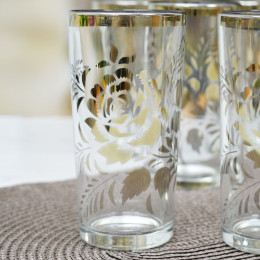 Набор 7 предметов Кувшин 1,2л, 6 стакан 230мл золото трафарет