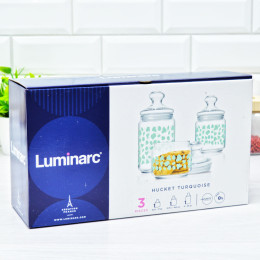 HUCKET TURQUOISE Набор банок 3шт 0,5л, 0,75л, 1л 91608