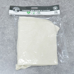 Набор для бани 2 предмета шапка, коврик "Classic white" тм "Бацькина баня"