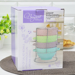 Набор бульонниц 4 предмета на подставке 4056-4MS