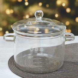 Кастрюля 1,9л стеклянная с крышкой BZ-BH-180