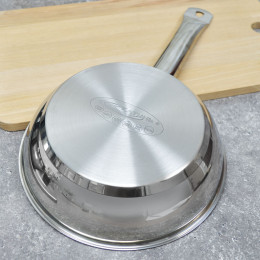 Сковорода 20см Общепит нержавеющая сталь ТРС 3,5мм, индукция, покрытие Xylan