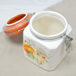 Банка для сыпучих 670мл с клипсой "Тыква"