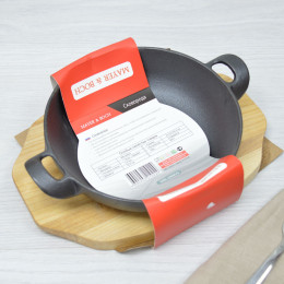 Сковорода 16,5см чугунная с деревянной подставкой МВ 26803