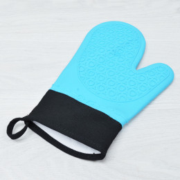 Прихватка варежка силиконовая 27*19см с манжетом, подкладка х/б с синтепоном