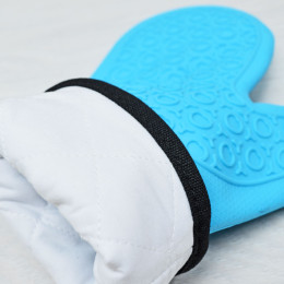 Прихватка варежка силиконовая 27*19см с манжетом, подкладка х/б с синтепоном