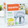Чайник 2,5л со свистком нержавеющая сталь ручка под серое дерево soft-touch TM Appetite