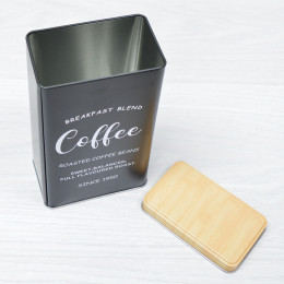 Банка жестяная для хранения сыпучих продуктов 9*6*16см прямоугольная с крышкой