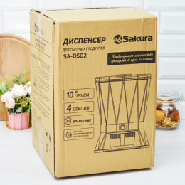 Диспенсер для сыпучих продуктов 4 секции 10л вращающийся SA-DS02