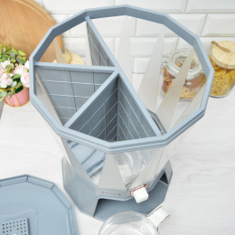 Диспенсер для сыпучих продуктов 4 секции 10л вращающийся SA-DS02