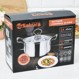 Кастрюля 2,4л нержавеющая сталь SA-P2018