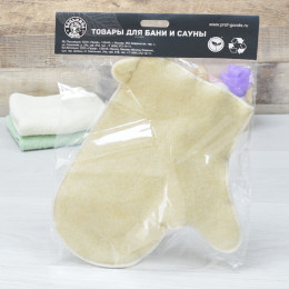 Рукавица для бани белая тм "Бацькина баня"