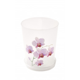 Горшок цветов пластиковый 0,7л для орхидей с поддоном М3125