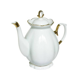 Чайник 1000мл форма Елена Белый с золотом 1788