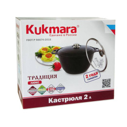 Кастрюля 2л с покрытием со стеклянной крышкой 20693