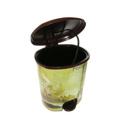 Ведро 12л с педалью "Париж" темно-коричневое