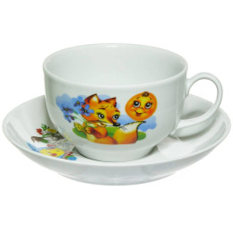 Чайная пара 210мл Веселый колобок Янтарь