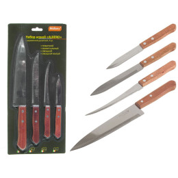 Набор ножей 4 предмета с деревянной рукояткой ALBERO