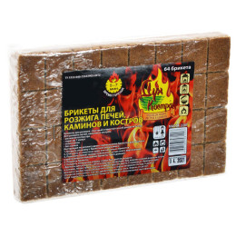 Брикеты для розжига печей, костров и каминов "Дух Костра" 64шт