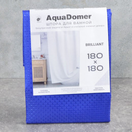 Штора для ванной AQUADOMER BRILLIANT 180*180см 12 колец синий