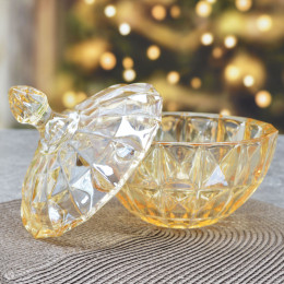 Конфетница из цветного стекла 16,5см DMJ604-1