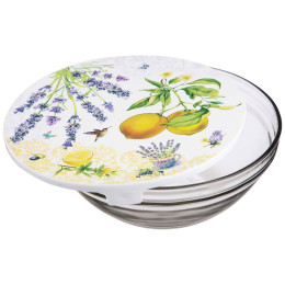 Набор мисок 5 предметов с крышками 150, 250, 450, 630, 1150мл Прованс лимоны