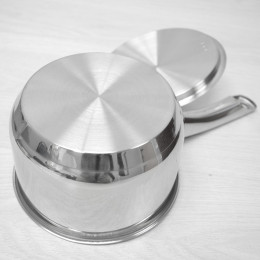 Ковш 2л нержавеющая сталь с крышкой, тройное дно