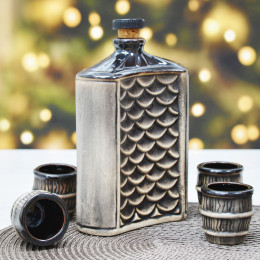 Набор Фляга 0,5л и 4 стопки "Морская"