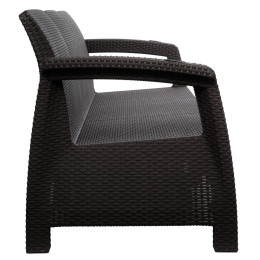 Диван "Ротанг-плюс" 3-х местный без подушки мокко