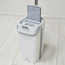 Набор для уборки "Клио" ведро с отжимом, швабра, две насадки