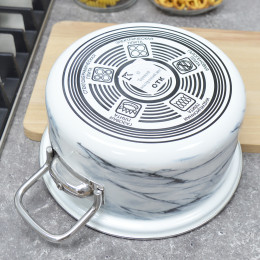 Набор кастрюль "Белый мрамор-1-Элит" белый