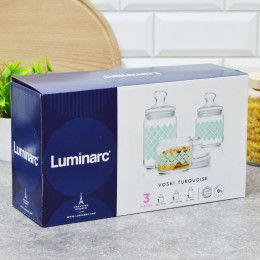 VOSKI TURQUOISE Набор банок 3шт 0,5л, 0,75л, 1л 92612